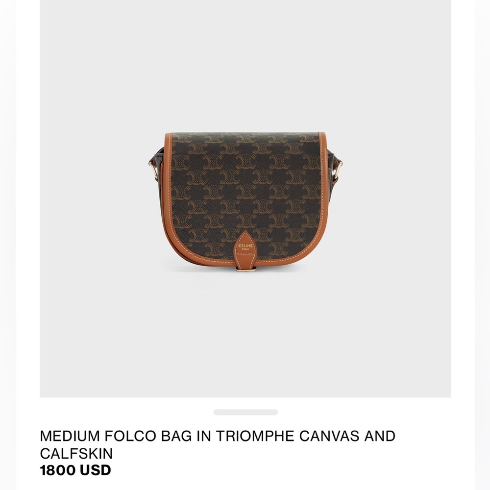 💯 AUTHENTIC CELINE FOLCO BAG - Picture 9 of 11